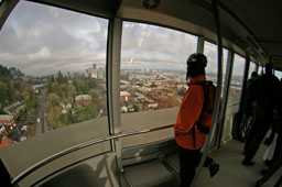 The aerial tram rises 500 feet.