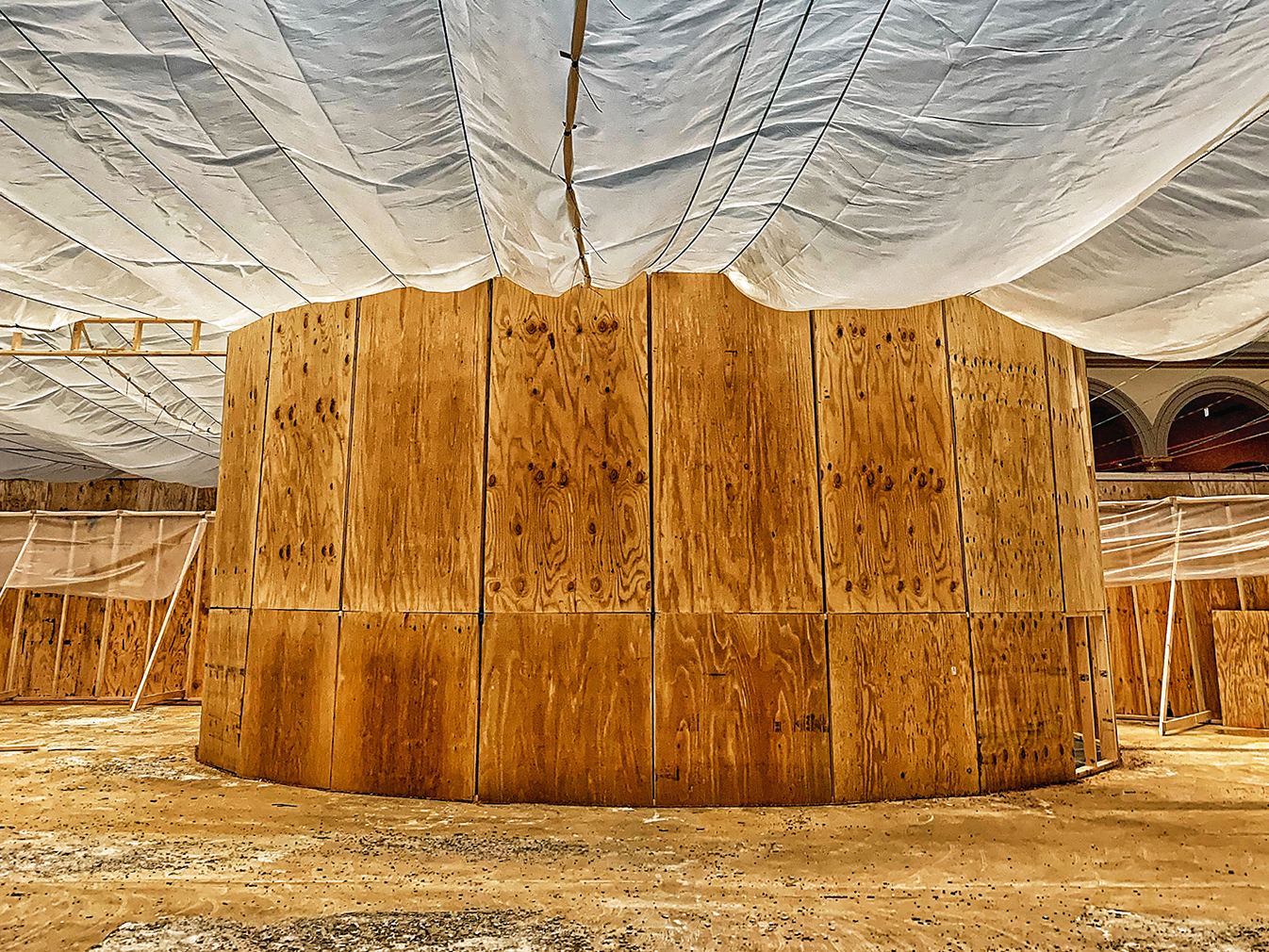Great Hall floor reconstruction work