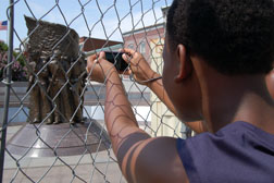 An IWWL participant photographs a local landmark.