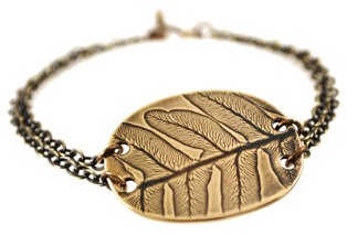 leaf brass bracelet