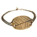 brass leaf bracelet