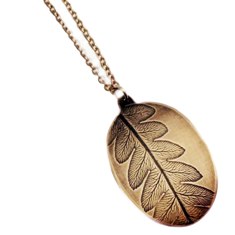 brass leaf necklace