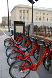 Capital Bikeshare station at 5th and F streets NW.