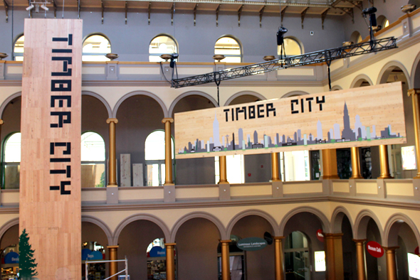 Timber City installation Great Hall